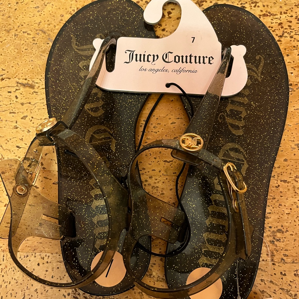 Juicy Couture Jelly Flip Flop Sandals Thong Size 7m Brand New